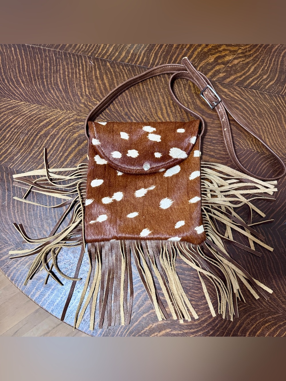 WG Genuine Leather Hair on Hide Crossbody Handbag…